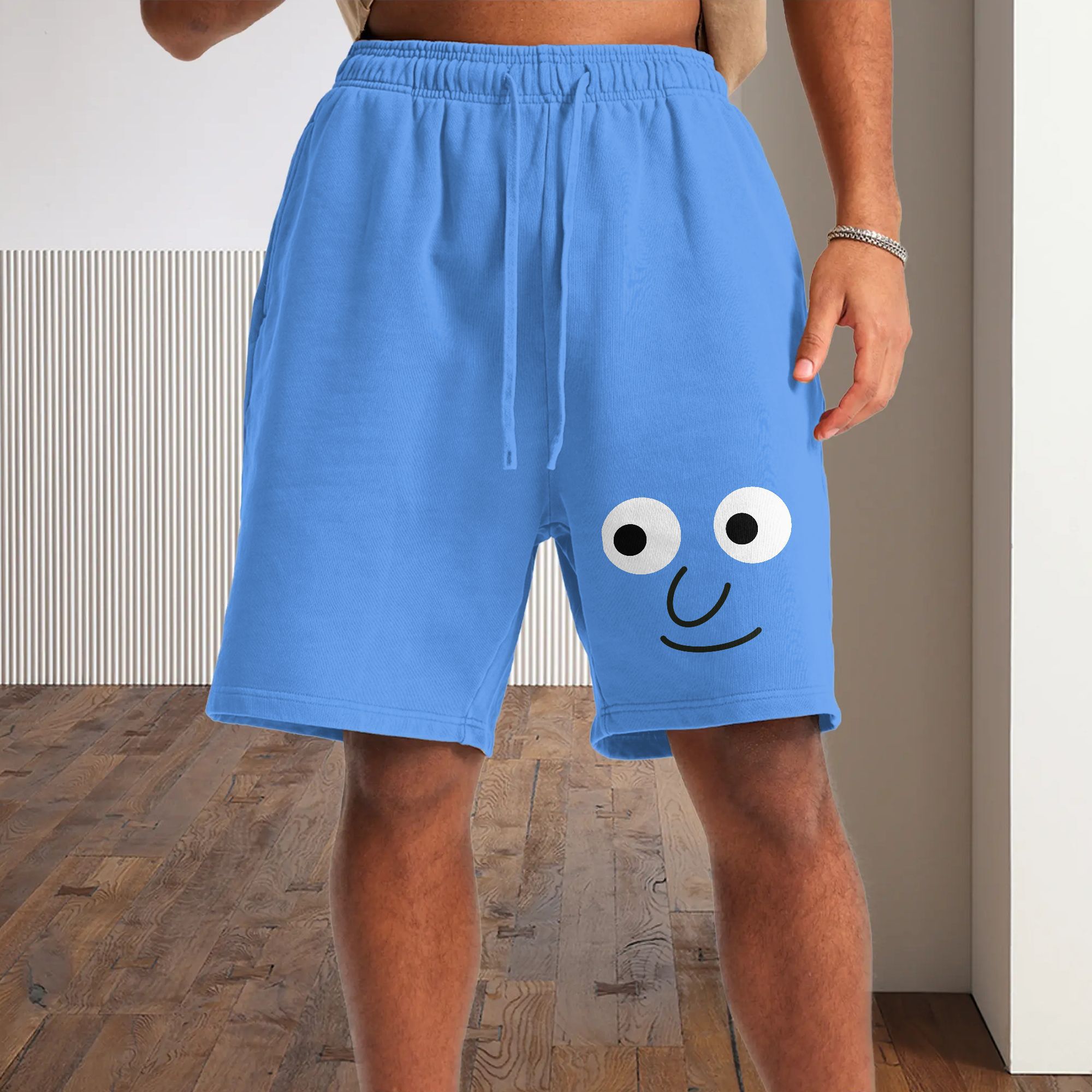 Minimalist Comfort: Men's Poly-Cotton Home Shorts