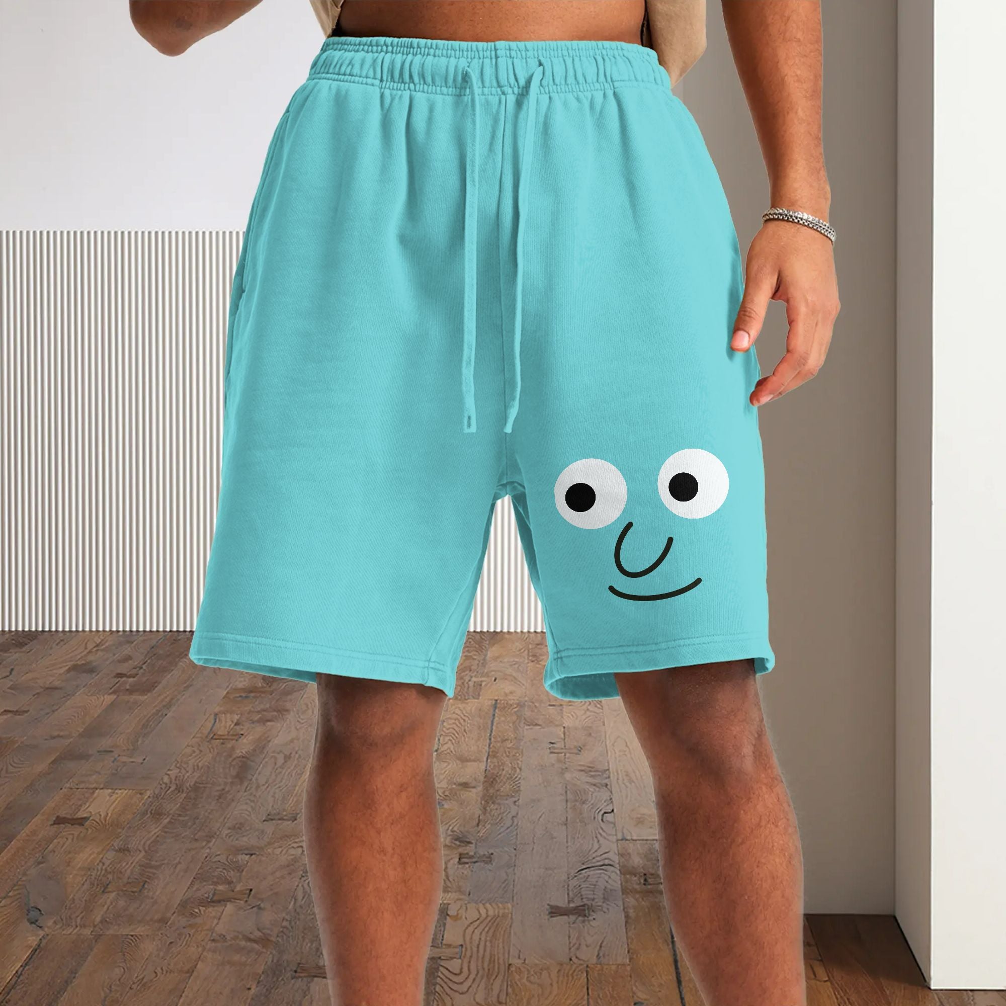 Minimalist Comfort: Men's Poly-Cotton Home Shorts