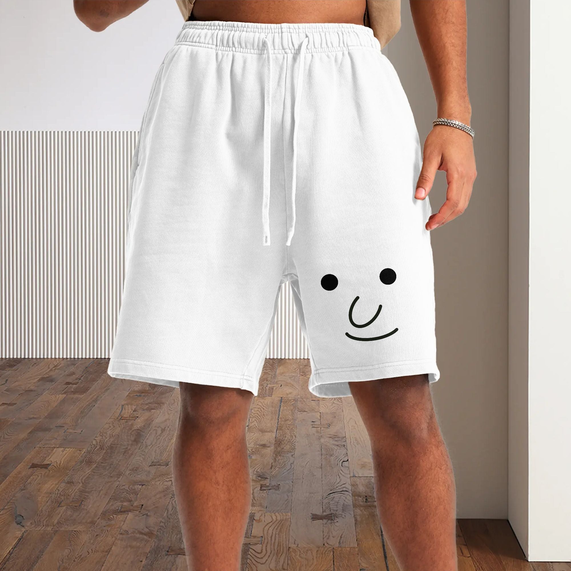 Minimalist Comfort: Men's Poly-Cotton Home Shorts
