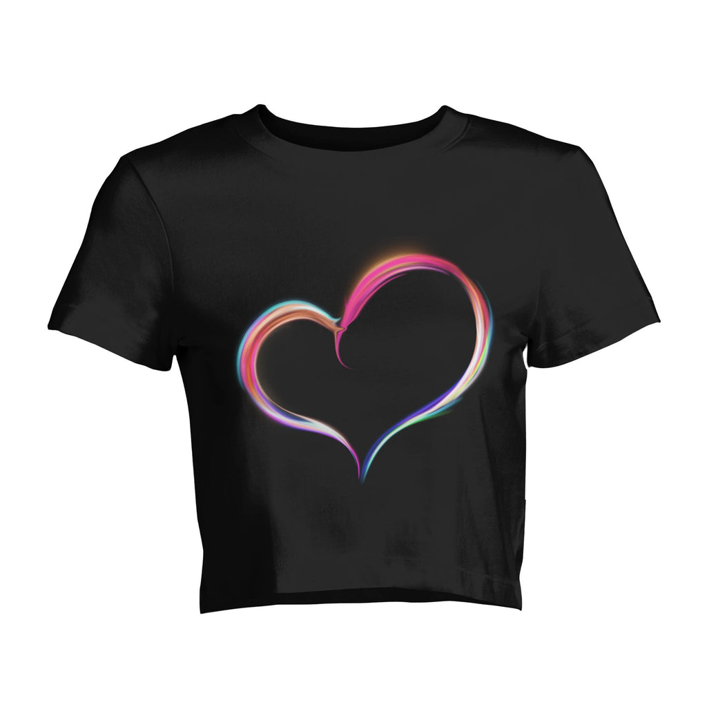 Peach Heart Love: Chic Cropped Tee for Effortless Everyday Cool