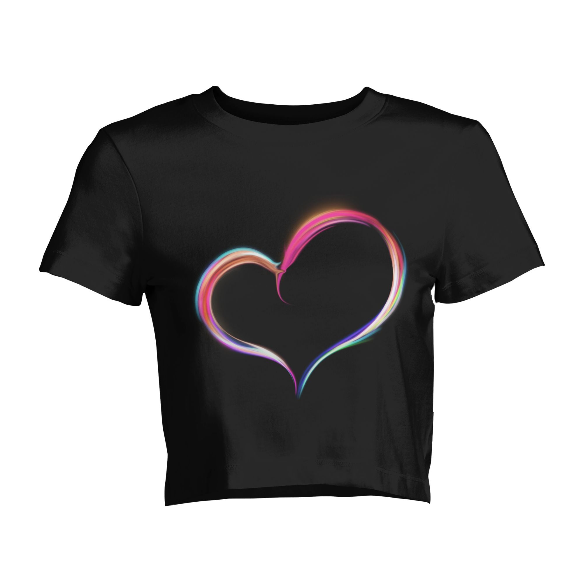 Peach Heart Love: Chic Cropped Tee for Effortless Everyday Cool