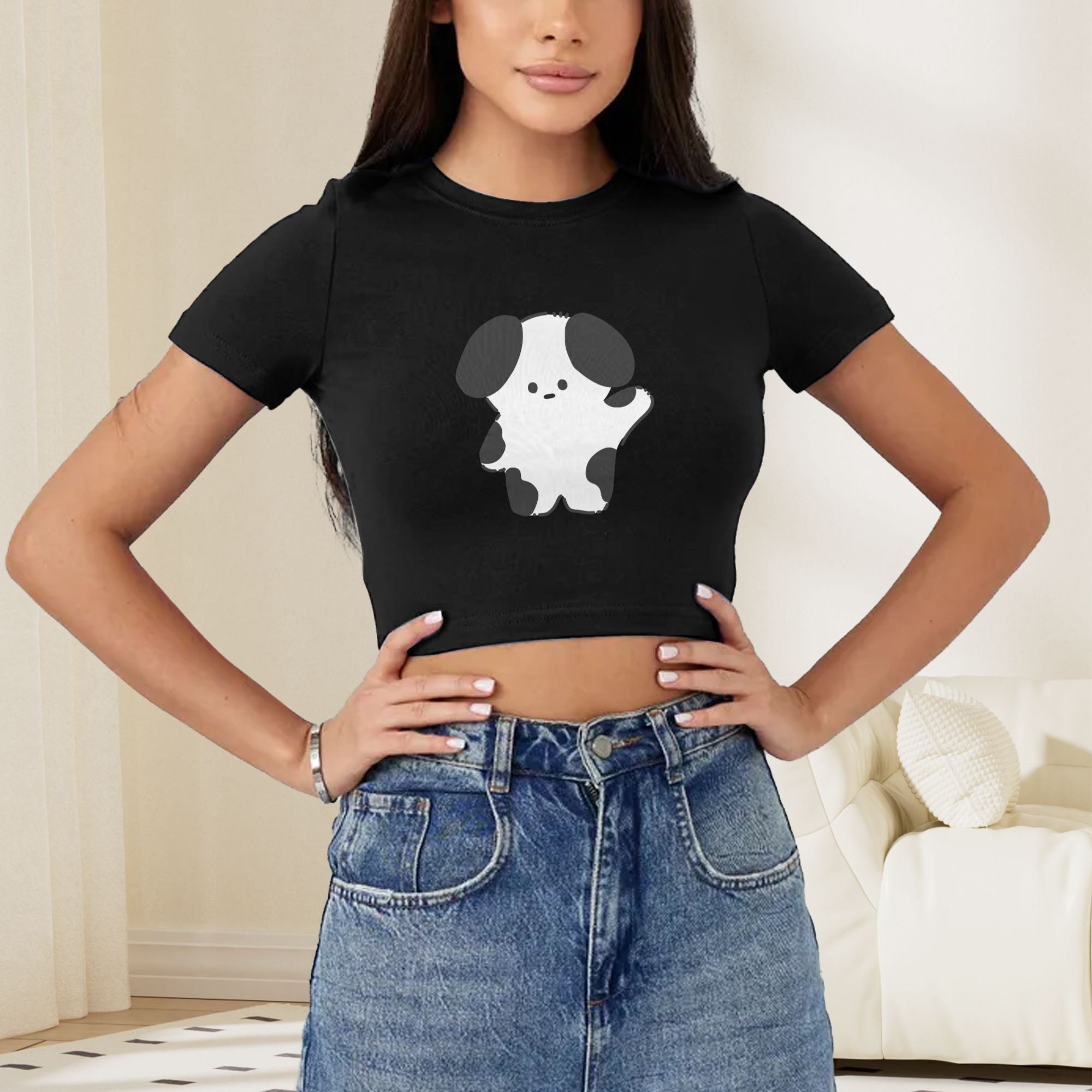 Breathable Polyester Crop Tops for Trendy Teens T-Shirts