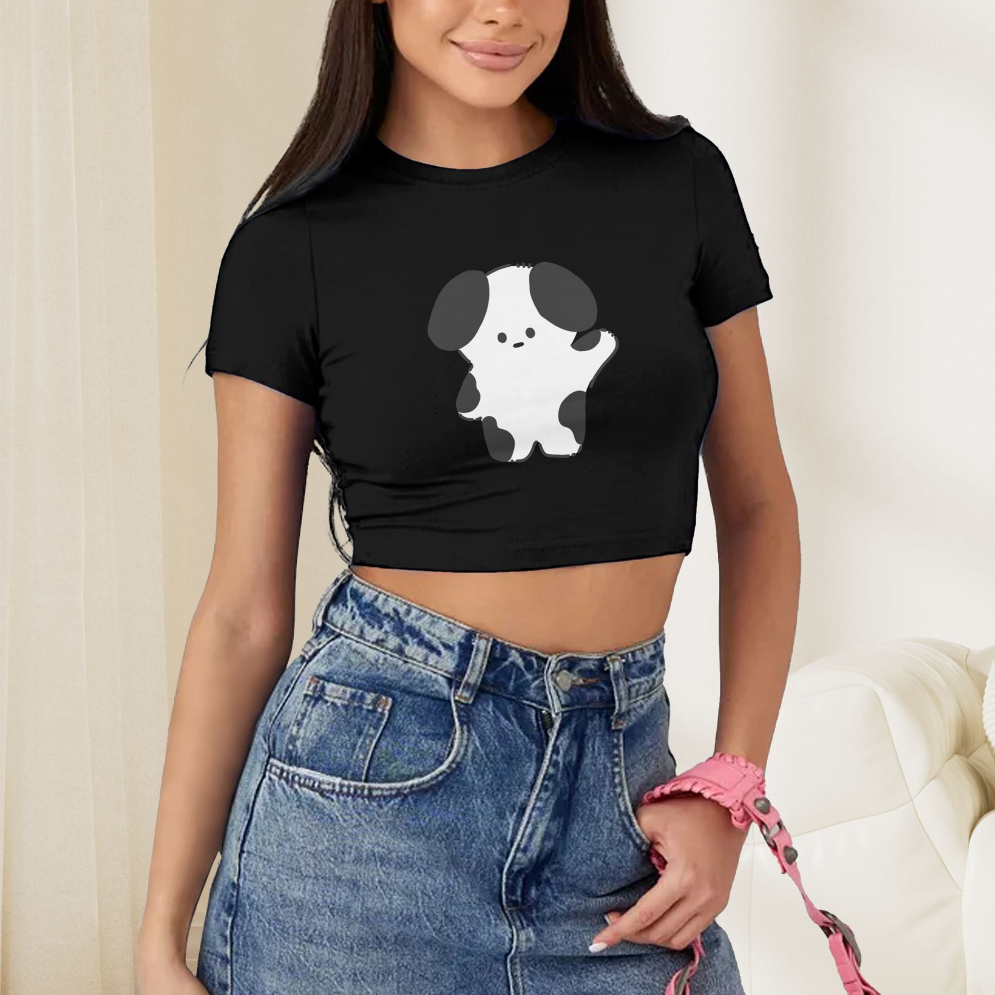 Breathable Polyester Crop Tops for Trendy Teens T-Shirts