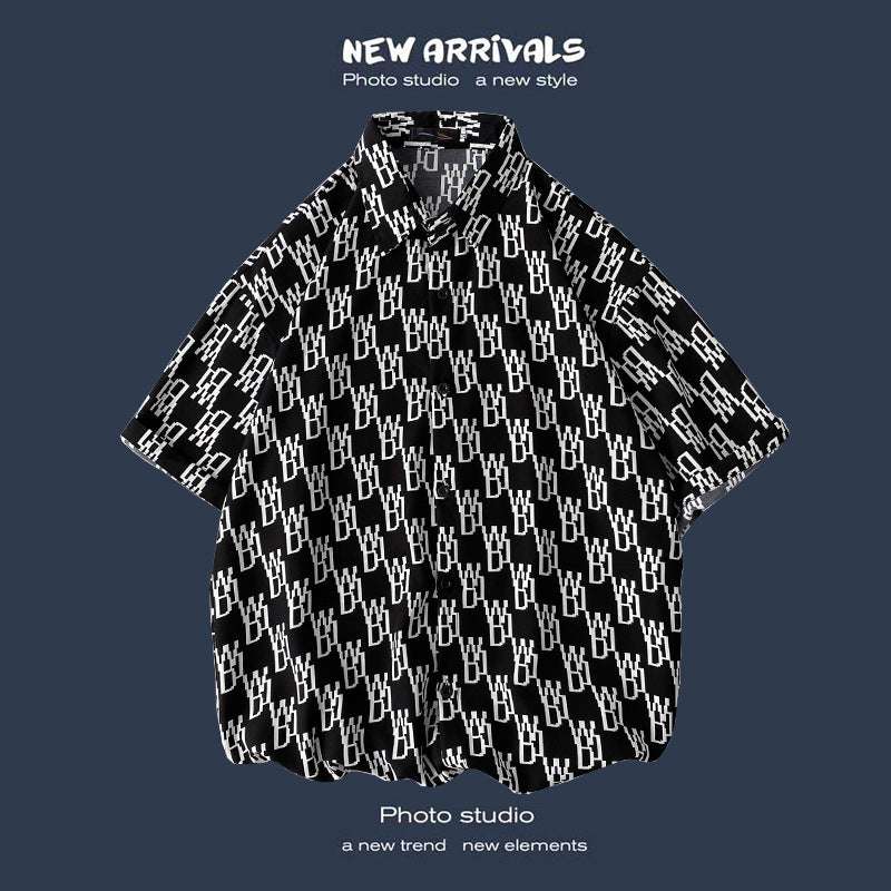 Men's Casual Floral Print Short Sleeve Shirt for Seaside Vacation Hawaiian Shirts