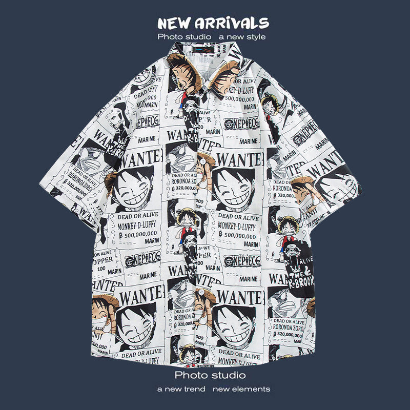 Men's Casual Floral Print Short Sleeve Shirt for Seaside Vacation Hawaiian Shirts